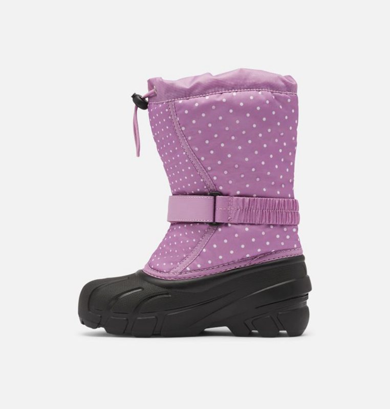 Kids Snow Boots Purple/Black - Sorel Childrens Flurry™ Print - 647289-OHN